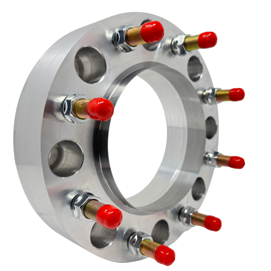 USA Made 1 Piece Ford 1988-1998 F-350 Dually 8x6.5 Hub Centric Wheel Spacer For Rear Axel | OEM 124mm Center Bore With Custom Steel Ring For Wheel Centering Safety | 9/16"-18 OEM Ford Studs | For In Between Rear Wheels