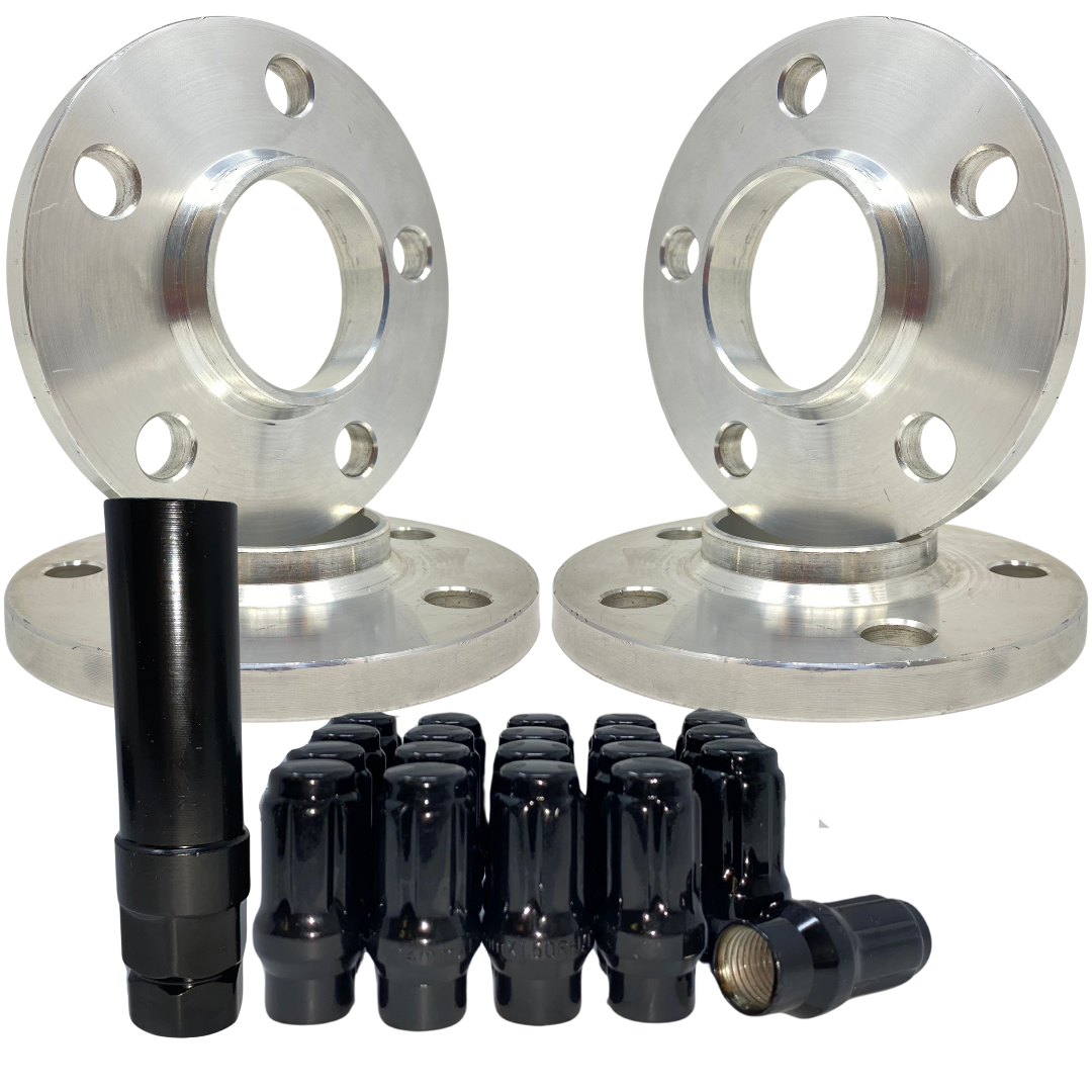 Nissan & Infiniti 12mm (1/2" Inch) 5x114.3 (A.K.A 5x4.5)  Hubcentric Wheel Spacers 66.1mm OEM Hub Centric Lip + FREE Extended Thread Black Racing Lug Nuts!