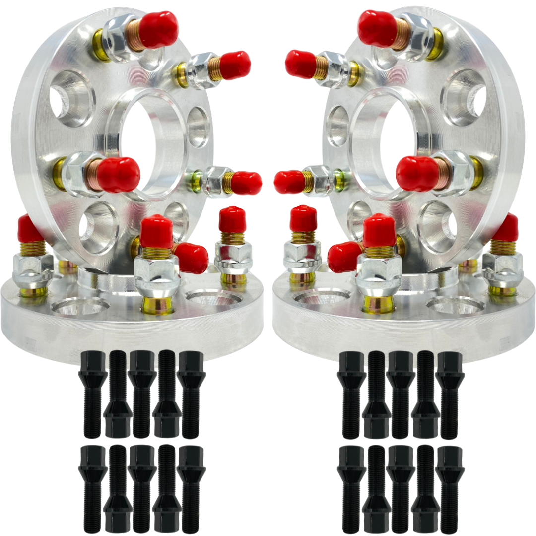 Jeep 5x110 to 5x5 (Also Known As 5x127) Hubcentric Wheel Adapters Use Wrangler JK, JL, Gladiator, Grand Cherokee, Wheels On Renegade, Cherokee Or Compass 65.1mm to 71.5mm Bores 14x1.5 Studs & 12x1.25 Mounting Wheel Bolts USA Made Lifetime Warranty