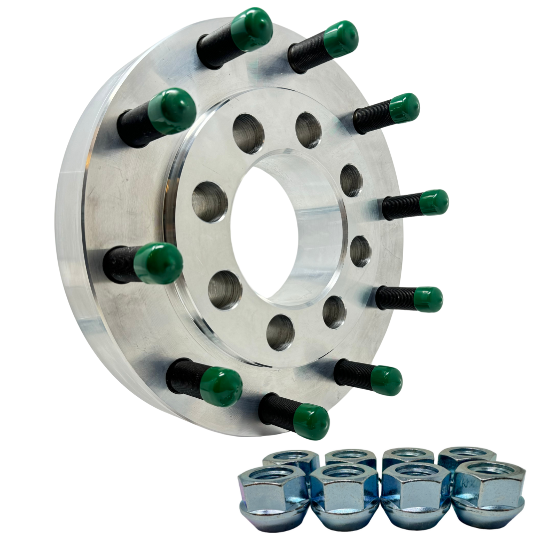 8x225 To 10x285 Hub Centric Wheel Adapter For 1999-2004 Ford F-450 F-550 Super Duty Dually | 8x225 To 10x285.75 Semi Wheel Adapter 1" Inch Through 4 Inches Thick