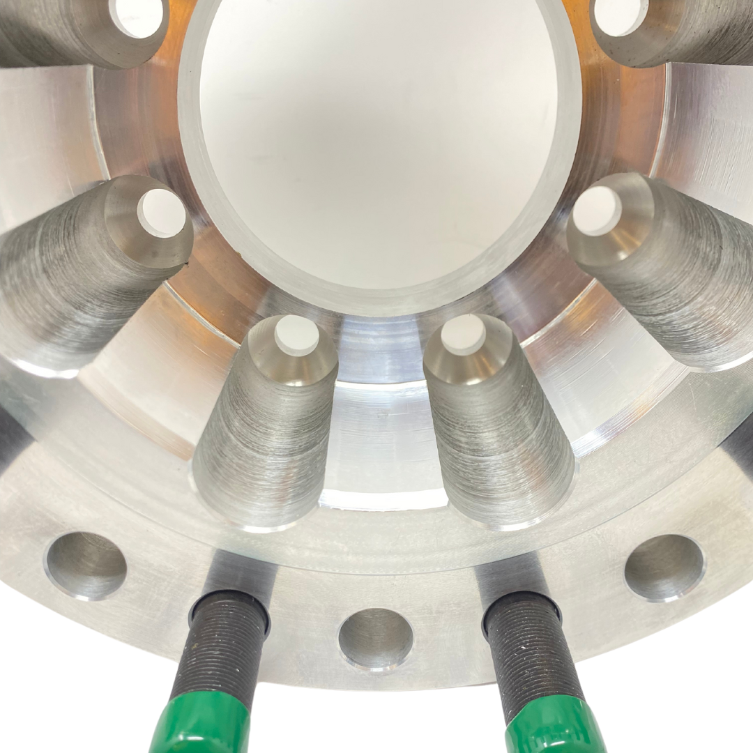 USA Made 8x180 to 10x285 Hub Centric Wheel Adapters For 2011 & Newer 8x180 Silverado & GMC Sierra 2500/3500 To Use 10x285 Semi Alcoa Wheels 22.5/24.5 | 124.1mm Bore To 220mm Centering Lip | 22x1.5 Studs & 14x1.5 Lugs Included | 1"- 4" Thick Available