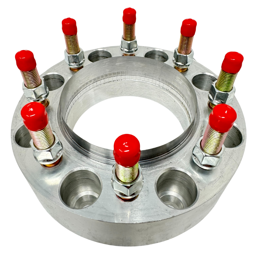 USA Made 1 Piece Ford 1988-1998 F-350 Dually 8x6.5 Hub Centric Wheel Spacer For Rear Axel | OEM 124mm Center Bore With Custom Steel Ring For Wheel Centering Safety | 9/16"-18 OEM Ford Studs | For In Between Rear Wheels