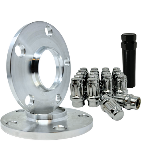 12mm (1/2" Inch) Wheel Spacers 1984-2019 Corvette C4, C5, C6, C7 5x4.75 (5x120.7) Slip On Hub Centric With Extended Thread Lug Nuts Included! 70.3 Center Bore & 12x1.5 Spline Lugs Included