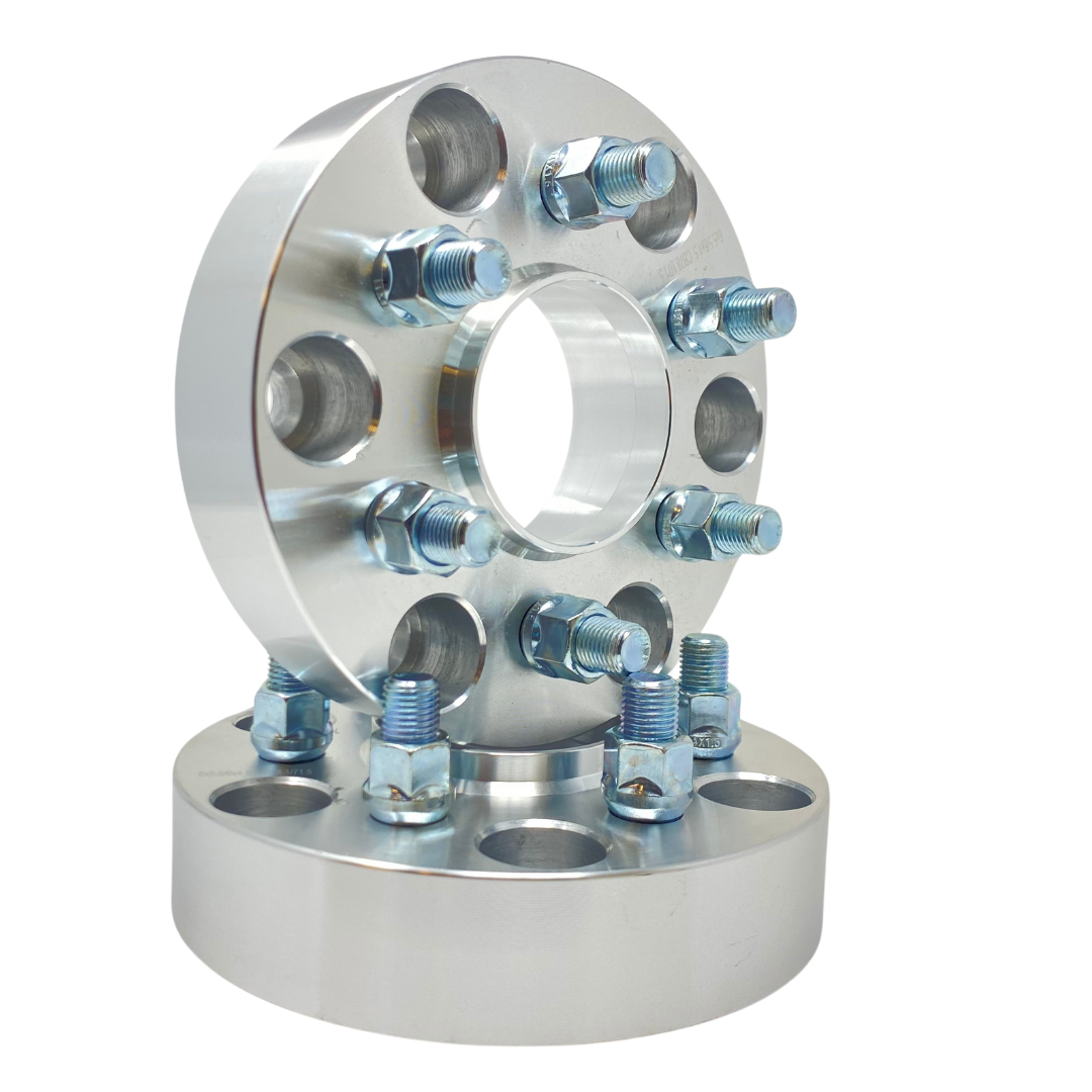 6x5.5 Ford Bronco, Ranger, 2 Inch Wheel Spacers Hub Centric USA Made Heavy Duty AKA 6x139.7 | 93.1 OEM Ford Hub Bore | 50mm Thick 12x1.5 Studs OEM Spec Hardware