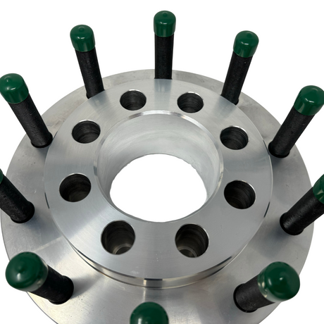 8x6.5 to 10x285 Hub Centric Wheel Adapter For Ram 1994 & Newer To Use Semi Alcoa Wheel 22.5/24.5 | USA MADE 8 To 10 Lug 8x6.5" (aka 8x165.1) To 10x285.75 | 121.3mm Bore To 220mm Centering Lip | 22x1.5 Studs & 14x1.5 Lugs Included | 1"- 4" Thick Available