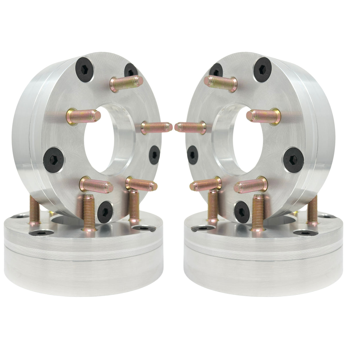 Ford 6x135 Or Chevy 6x5.5 to 5x135 2 Piece Hubcentric Wheel Adapters 2” Inch (50mm) 14x1.5 Studs & Lug Nuts 87.1mm Center Bore | Use 5 lug Ford Wheels On 6 Lug Ford Or Chevy Trucks