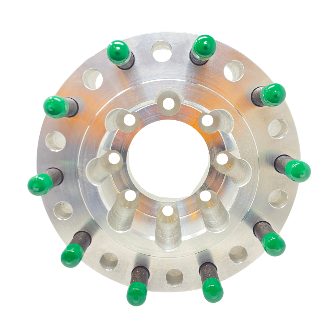 USA Made 8x180 to 10x285 Hub Centric Wheel Adapters For 2011 & Newer 8x180 Silverado & GMC Sierra 2500/3500 To Use 10x285 Semi Alcoa Wheels 22.5/24.5 | 124.1mm Bore To 220mm Centering Lip | 22x1.5 Studs & 14x1.5 Lugs Included | 1"- 4" Thick Available