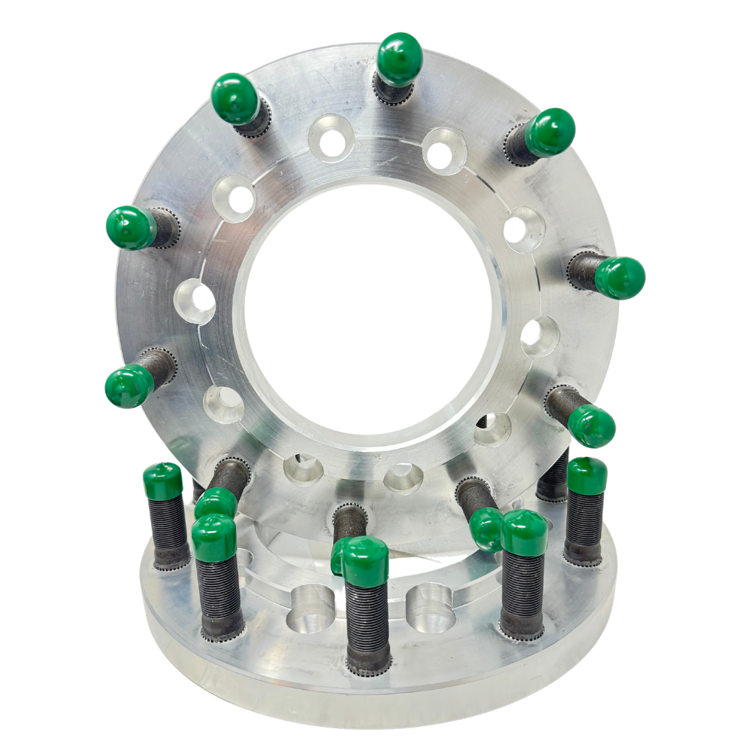 10x225 to 10x285 Hub Centric Wheel Adapter For 2005+ Ford F-450, F-550 & 2012+ Ram 4500, 5500 To 10x285.75 Semi Alcoa Wheels 22.5/24.5 | 170.1mm Bore to 220mm Centering Lip | 22x1.5 Studs & 14x1.5 Lug Nuts Included | 1" - 4" Thick Available