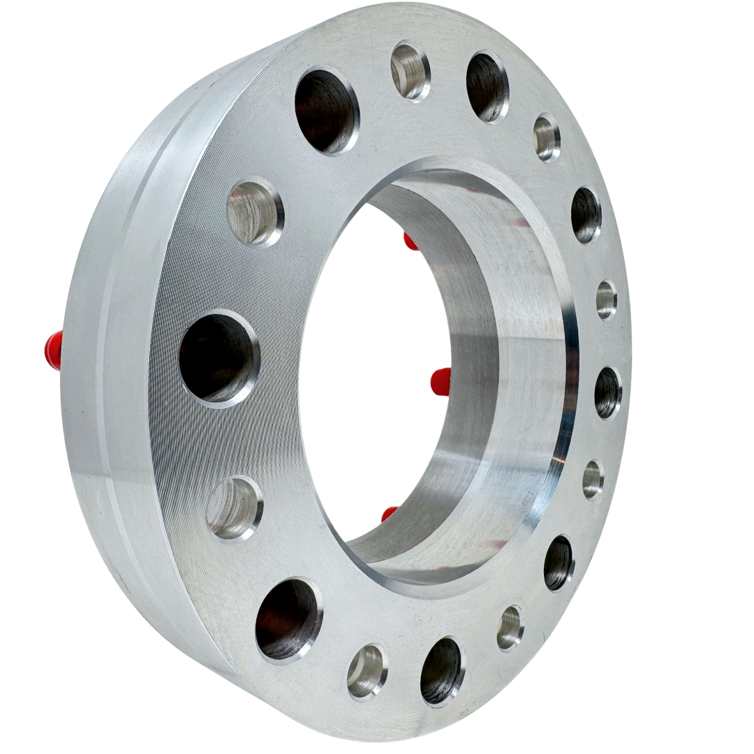 USA Made 1 Piece Ford 1988-1998 F-350 Dually 8x6.5 Hub Centric Wheel Spacer For Rear Axel | OEM 124mm Center Bore With Custom Steel Ring For Wheel Centering Safety | 9/16"-18 OEM Ford Studs | For In Between Rear Wheels