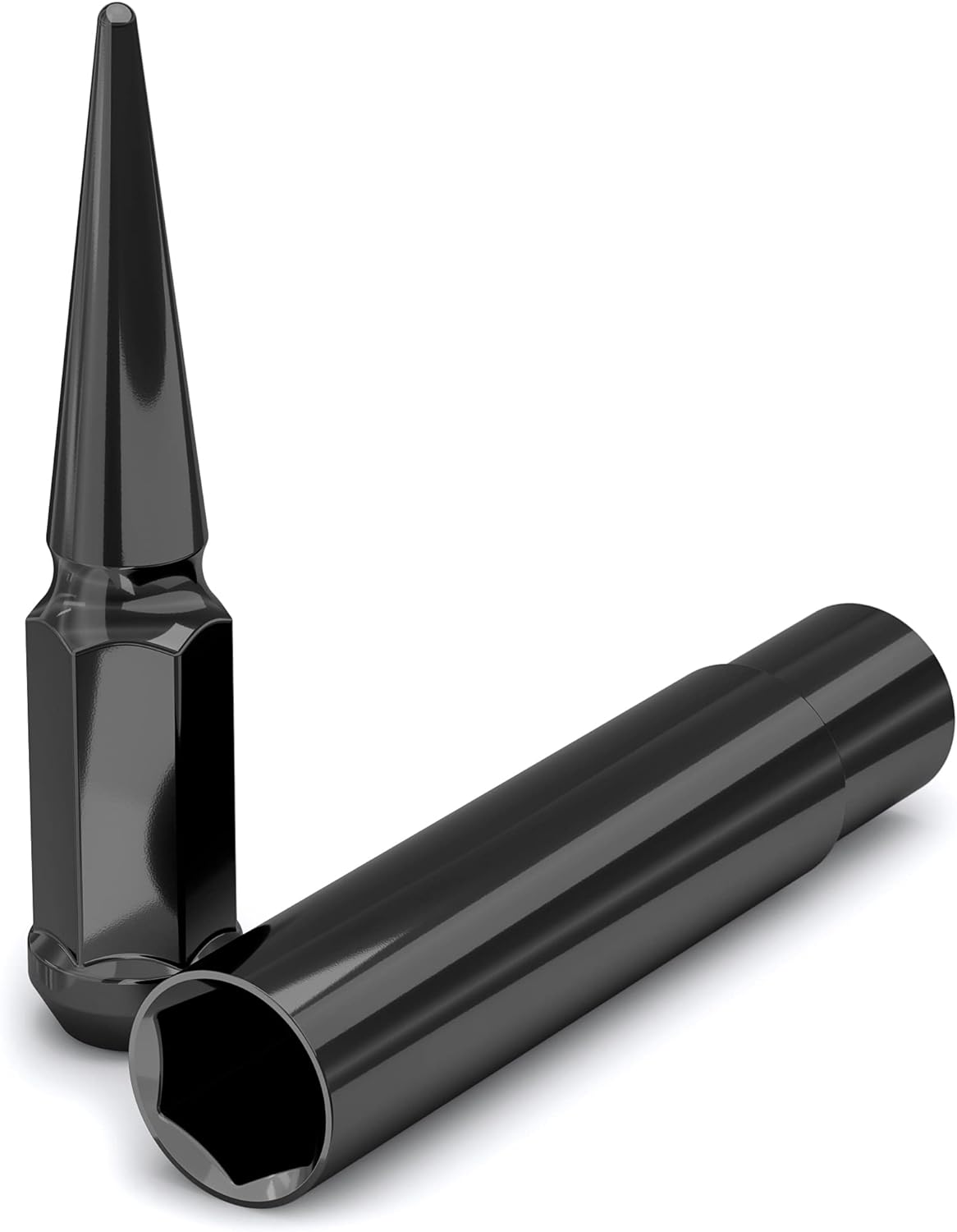 32 Spike Lug Nuts 14x2.0 Thread Fits Aftermarket Wheels 4.5" Inch Tall In Chrome, Black, Red, Blue