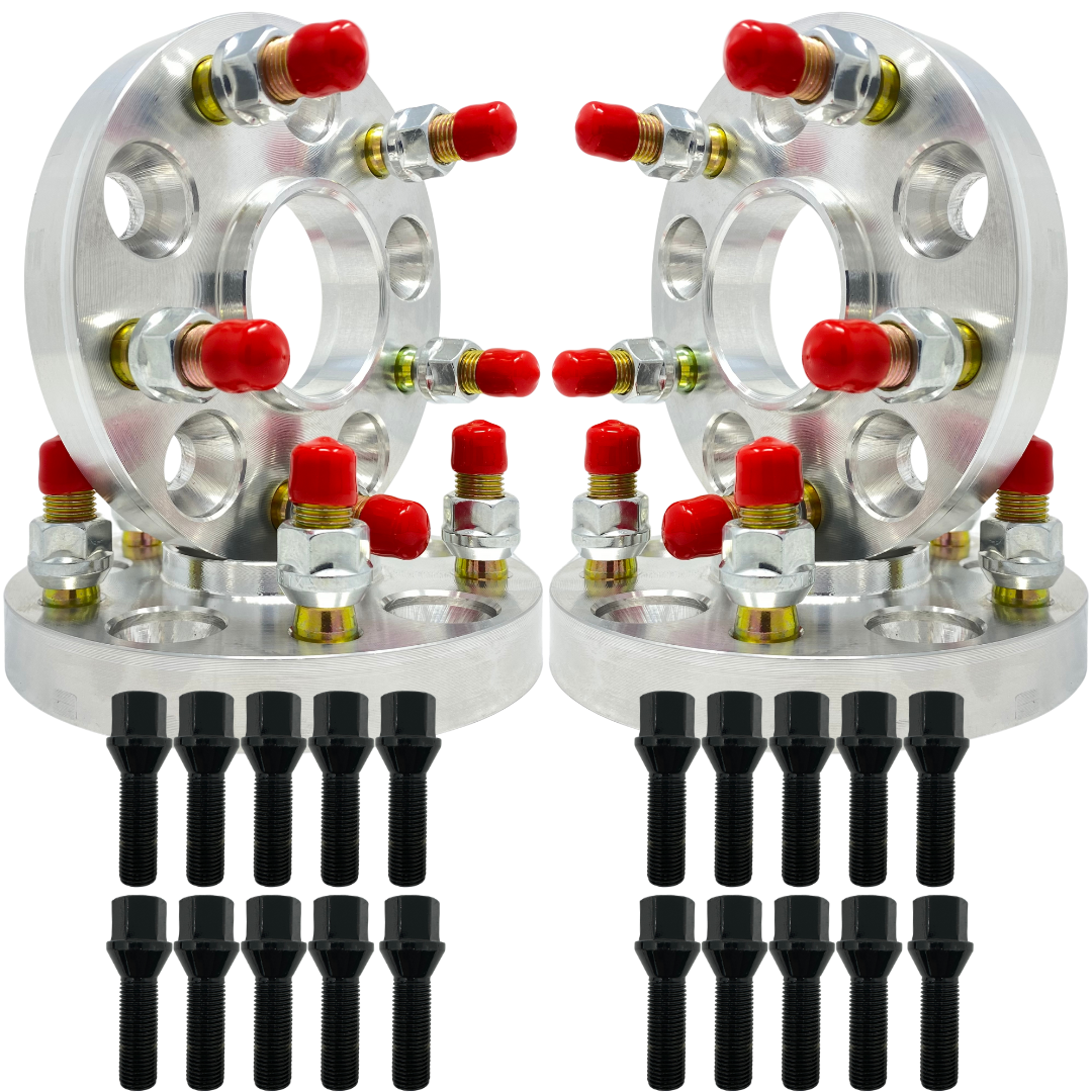 BMW 5x112 G-Series Hub Centric Wheel Spacers 15mm - 3" Inch With Stud Conversion 14x1.25 Bolts Included 66.56mm OEM Spec BMW Hub Centric Wheel Balancing Lip