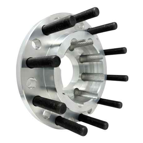 8x6.5 To 10x285 USA Made Chevy GMC 8 To 10 Lug Hub Centric Wheel Adapter 8x6.5 (aka 8x165.1) Adapted To 10x285 Semi Alcoa Wheels 22.5 / 24.5 | 116.7mm Bore To 220mm Centering Lip | 22x1.5 Studs & 14x1.5 Lugs Included | 1" - 4" Thick Available
