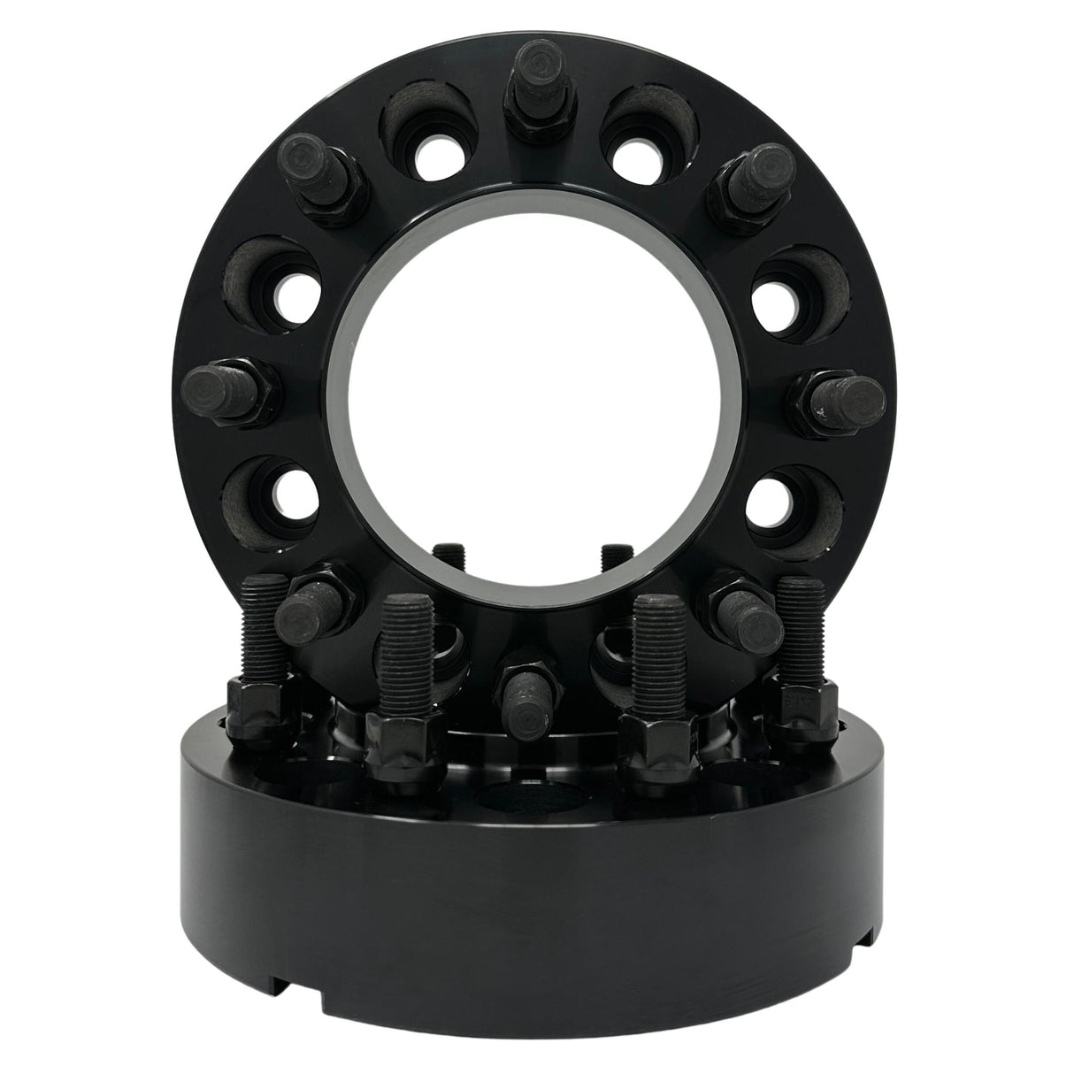 8x170 To 8x180 Hub Centric & Wheel Centric Wheel Adapters Chevy Silverado / Sierra Wheels On Ford F-250 F-350 Super Duty Studs & Lug Nuts Included | Made In The USA Chevy 8 Lug Wheels On Ford F-250 With Solid Steel Centering Ring For Rear Wheel Safety!