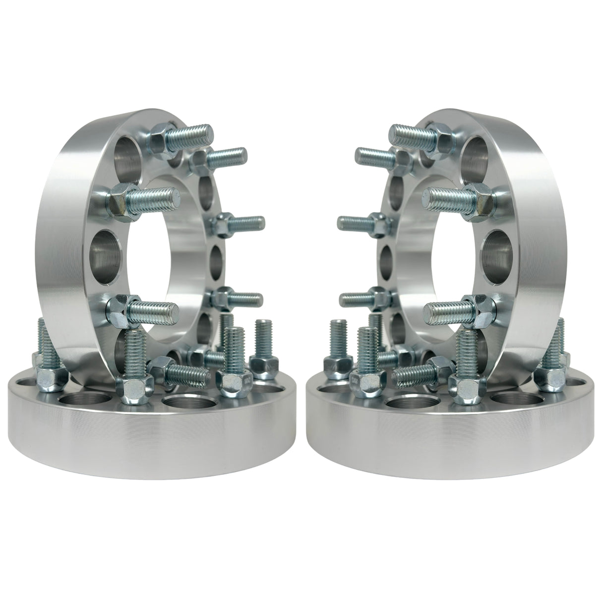 8X6.5 Wheel Spacers 1.5" Inch To 3" Inch Thick Available (38-75mm) w/ 14x1.5 Studs and Lug Nuts Solid Forged Billet Aluminum