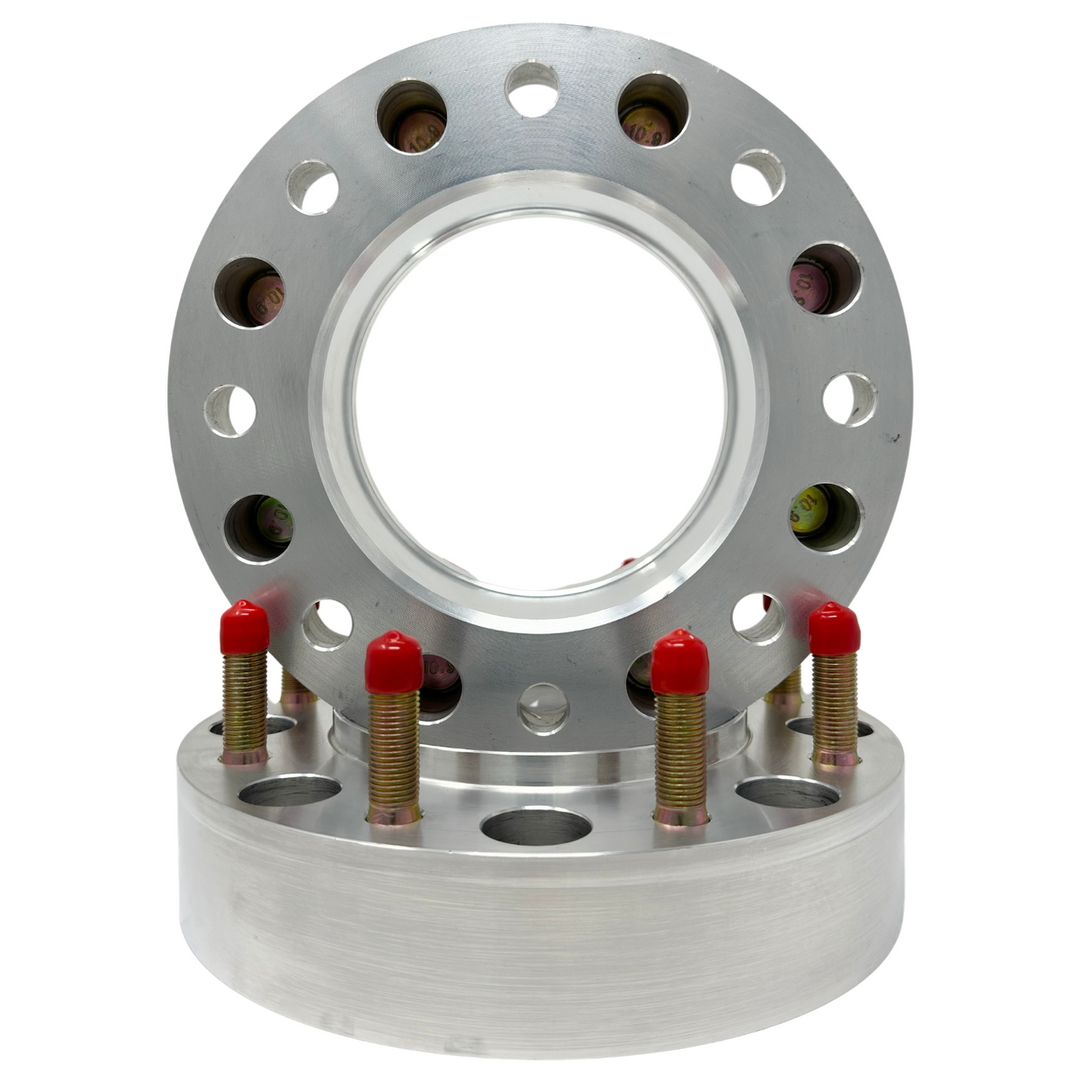 USA Made Ford 1988-1998 F-350 Dually 8x6.5 Hub Centric Wheel Spacers Front & Rear Axle | OEM 124mm Center Bore & For Rear Custom Steel Ring For Wheel Centering Safety | 9/16"-18 OEM Ford Spec Studs