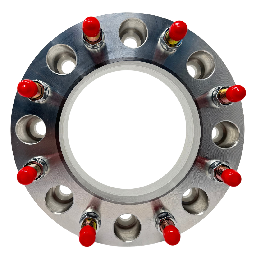 USA Made 1 Piece Ford 1988-1998 F-350 Dually 8x6.5 Hub Centric Wheel Spacer For Rear Axel | OEM 124mm Center Bore With Custom Steel Ring For Wheel Centering Safety | 9/16"-18 OEM Ford Studs | For In Between Rear Wheels