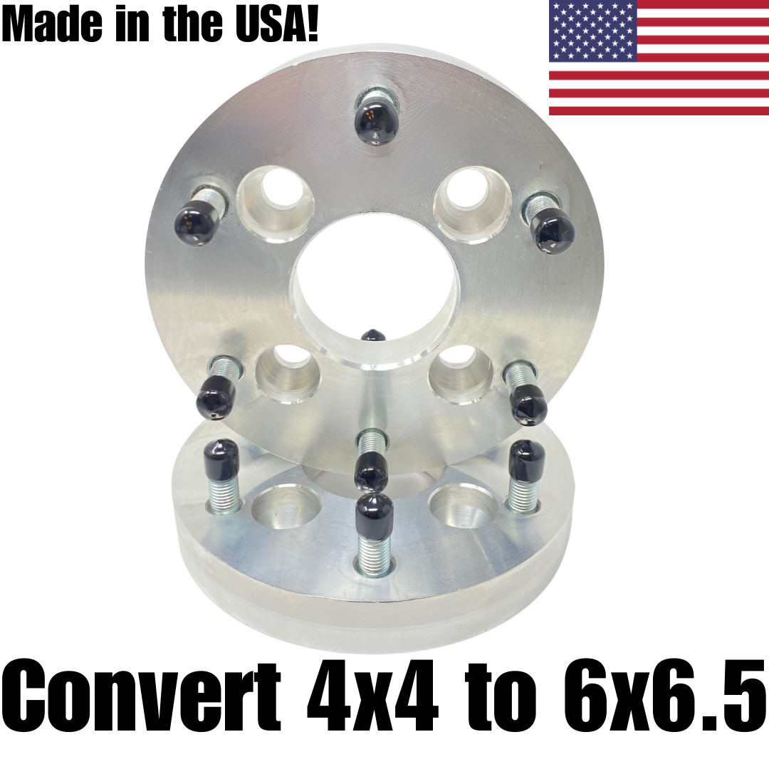 4x101.6 To 6x5.5 Golf Cart Wheel Adapters 1" - 3" Inch Thick 1/2"-20 Upgraded Studs & Lug Nuts | Fits All 4x4 Bolt Pattern Carts EZ GO, Club Car, Yamaha, ICON, Star EV, Polaris GEM Car, Garia + Free Anti-Theft Wheel Lugs! 4x4 to 6x139.7 4 To 6 Lug