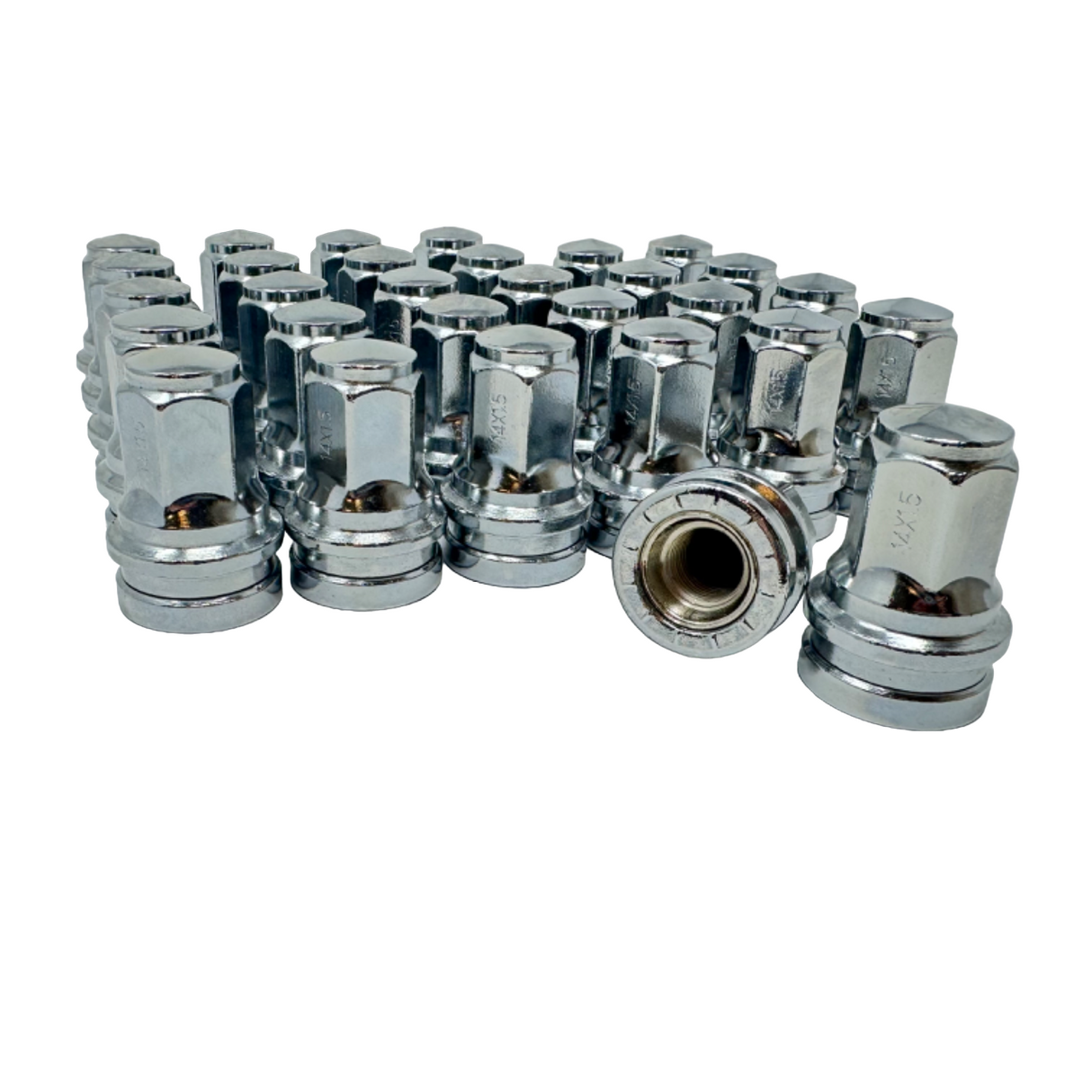 Ford F-250 F-350 Super Duty OEM Replacement Closed End Lug Nuts Flat Seat Chrome Lugs Fits 2003 & Newer Models Aluminum Wheels F250 F350 & Excursion 14x1.5