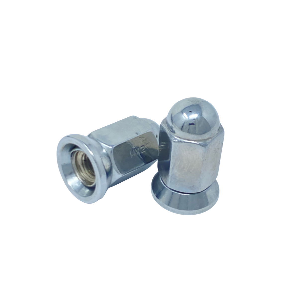 9/16-18 Or 14x1.5 Dually Alcoa Lug Nuts With Attached Swivel Washer Fits OEM Or Aftermarket Wheels 2.2" Inch Tall In Triple Plated Chrome Will Work On Dodge, Ford, Chevy, GMC, Lincoln Trucks That Use Flat Face Seat Lug Nuts