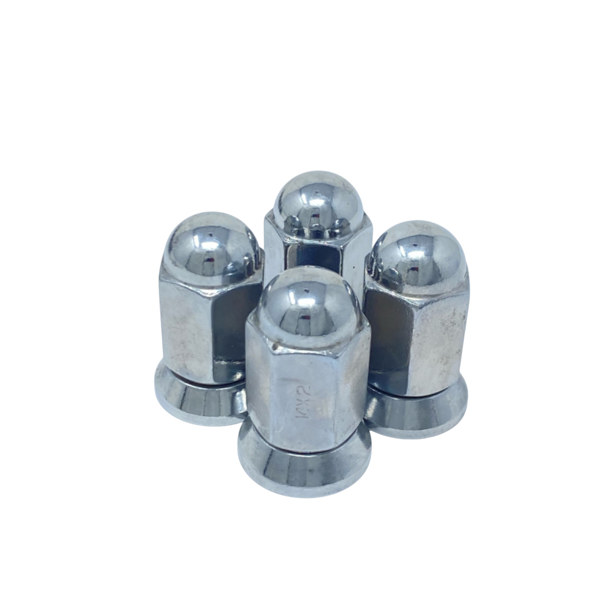 9/16-18 Or 14x1.5 Dually Alcoa Lug Nuts With Attached Swivel Washer Fits OEM Or Aftermarket Wheels 2.2" Inch Tall In Triple Plated Chrome Will Work On Dodge, Ford, Chevy, GMC, Lincoln Trucks That Use Flat Face Seat Lug Nuts
