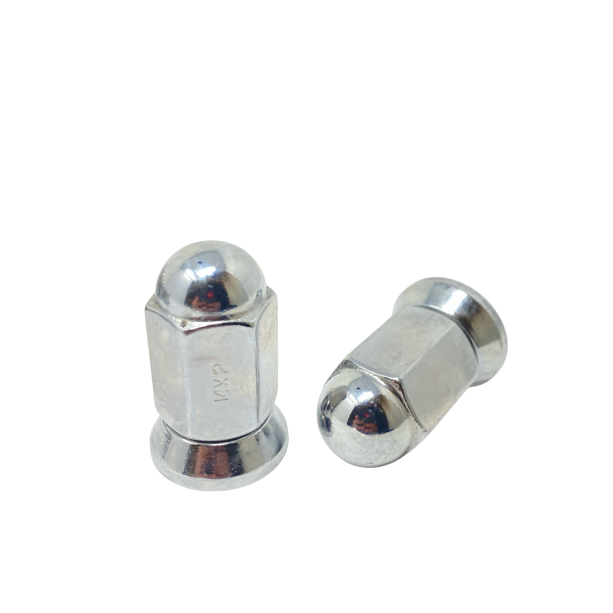 9/16-18 Or 14x1.5 Dually Alcoa Lug Nuts With Attached Swivel Washer Fits OEM Or Aftermarket Wheels 2.2" Inch Tall In Triple Plated Chrome Will Work On Dodge, Ford, Chevy, GMC, Lincoln Trucks That Use Flat Face Seat Lug Nuts