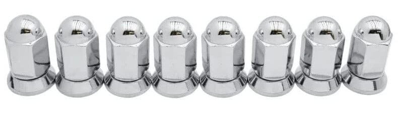 9/16-18 Or 14x1.5 Dually Alcoa Lug Nuts With Attached Swivel Washer Fits OEM Or Aftermarket Wheels 2.2" Inch Tall In Triple Plated Chrome Will Work On Dodge, Ford, Chevy, GMC, Lincoln Trucks That Use Flat Face Seat Lug Nuts