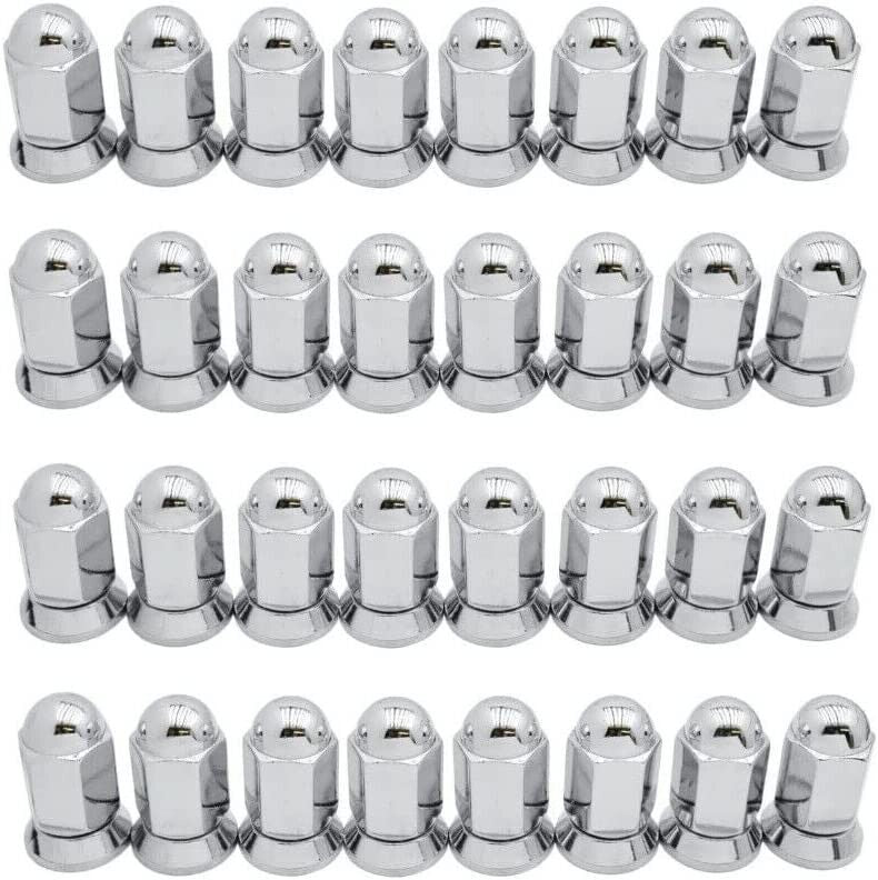 9/16-18 Or 14x1.5 Dually Alcoa Lug Nuts With Attached Swivel Washer Fits OEM Or Aftermarket Wheels 2.2" Inch Tall In Triple Plated Chrome Will Work On Dodge, Ford, Chevy, GMC, Lincoln Trucks That Use Flat Face Seat Lug Nuts