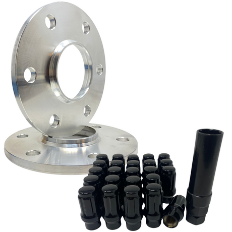 USA Made Ford 6x135 Hubcentric Wheel Spacers For 2014 & Older Model F-150, Raptor, Expedition, Navigator 6 Lug Trucks | Ford OEM 87.1mm Bore & Wheel Centering Lip | Plus Closed End Spline or Hex ET Extended Thread Lug Nuts For No Thread Loss! Complete Kit