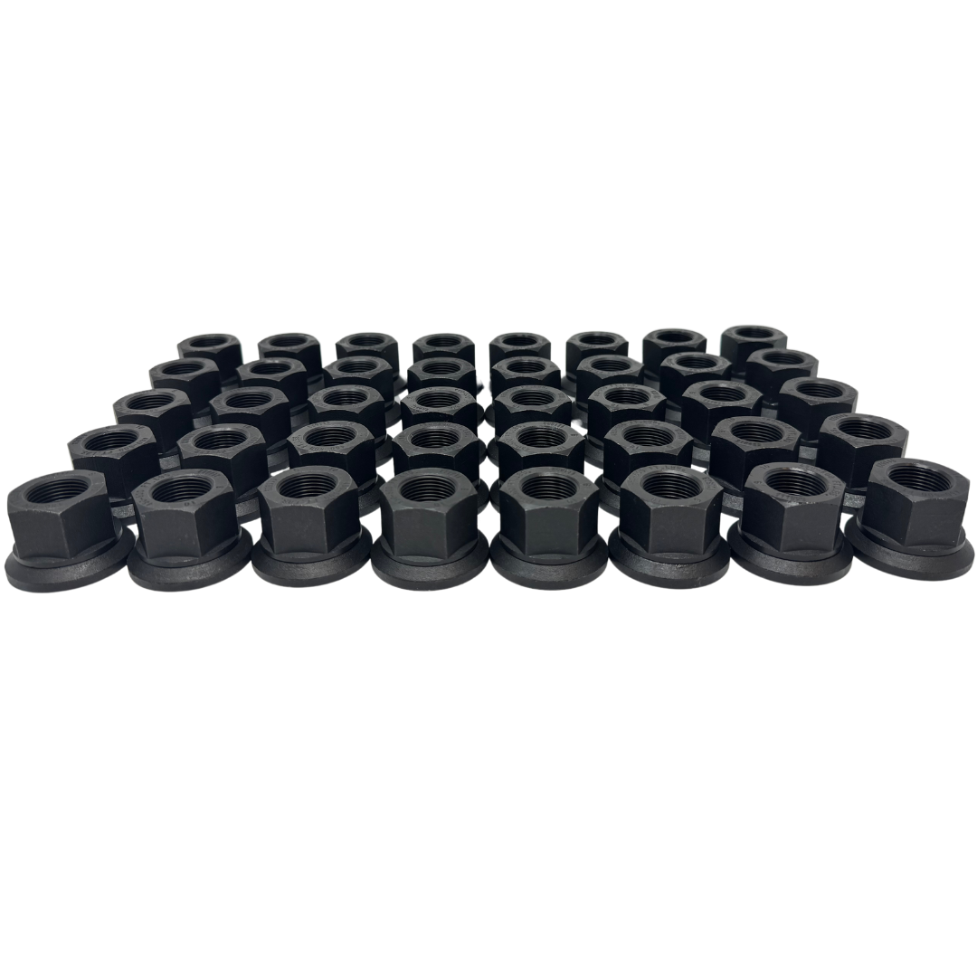 Semi Truck / Big Rig Lug Nuts | Flat Seat Attached Washer | 22x1.5 Thread | Fit Aluminum & Steel Wheels | 18 Wheeler Lug Nut Replacement.