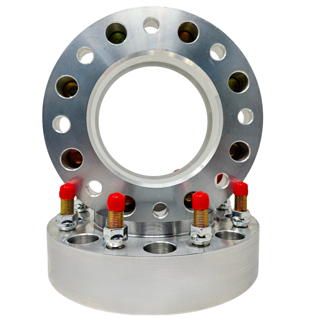 Ford F-350 Dually 8x200 Hub Centric Wheel Spacers Super Duty OEM 142mm Center Bore With Custom Steel Ring For Wheel Centering Safety | 14x1.5 Made In The USA | Dually 2005 & Newer F-350 Models