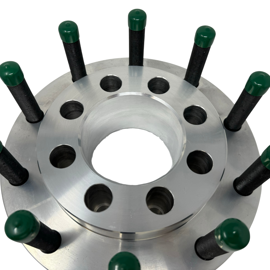8x6.5 to 10x285 Hub Centric Wheel Adapter For Ram 2003 & Newer To Use Semi Alcoa Wheel 22.5/24.5 | USA MADE 8 To 10 Lug 8x6.5" (aka 8x165.1) To 10x285.75 | 121.3mm Bore To 220mm Centering Lip | 22x1.5 Studs & 14x1.5 Lugs Included | 1"- 4" Thick Available