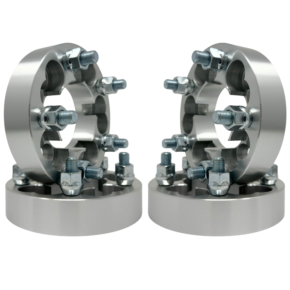 5x100 or 5x108 to 5x114.3 Wheel Adapters Universal Kit 1.25" Inch (32mm) 12x1.5 Studs & Lug Nuts 74mm Center Bore | 5x100 or 5x4.25 to 5x4.5