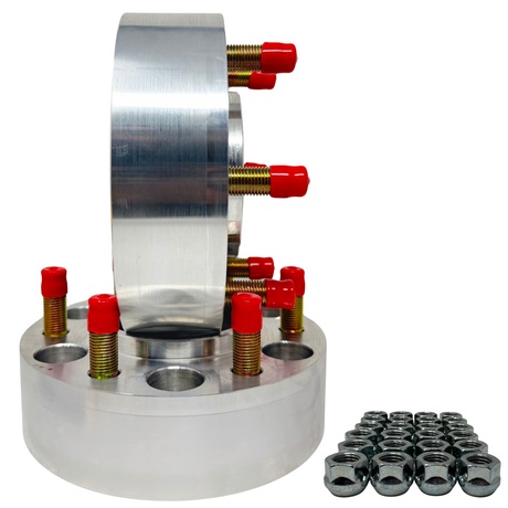 6x5.5 Toyota To Ford Wheel Adapters Use New Bronco Or Ranger Wheels On Toyota Trucks Like Tacoma 4 Runner Hub Centric 106.1mm to 93.1mm Center Bore Wheel Spacers also known as 6x139.7 Adapter Spacers | 12x1.5 Mounting Lugs & OEM Ford Spec Studs USA Made