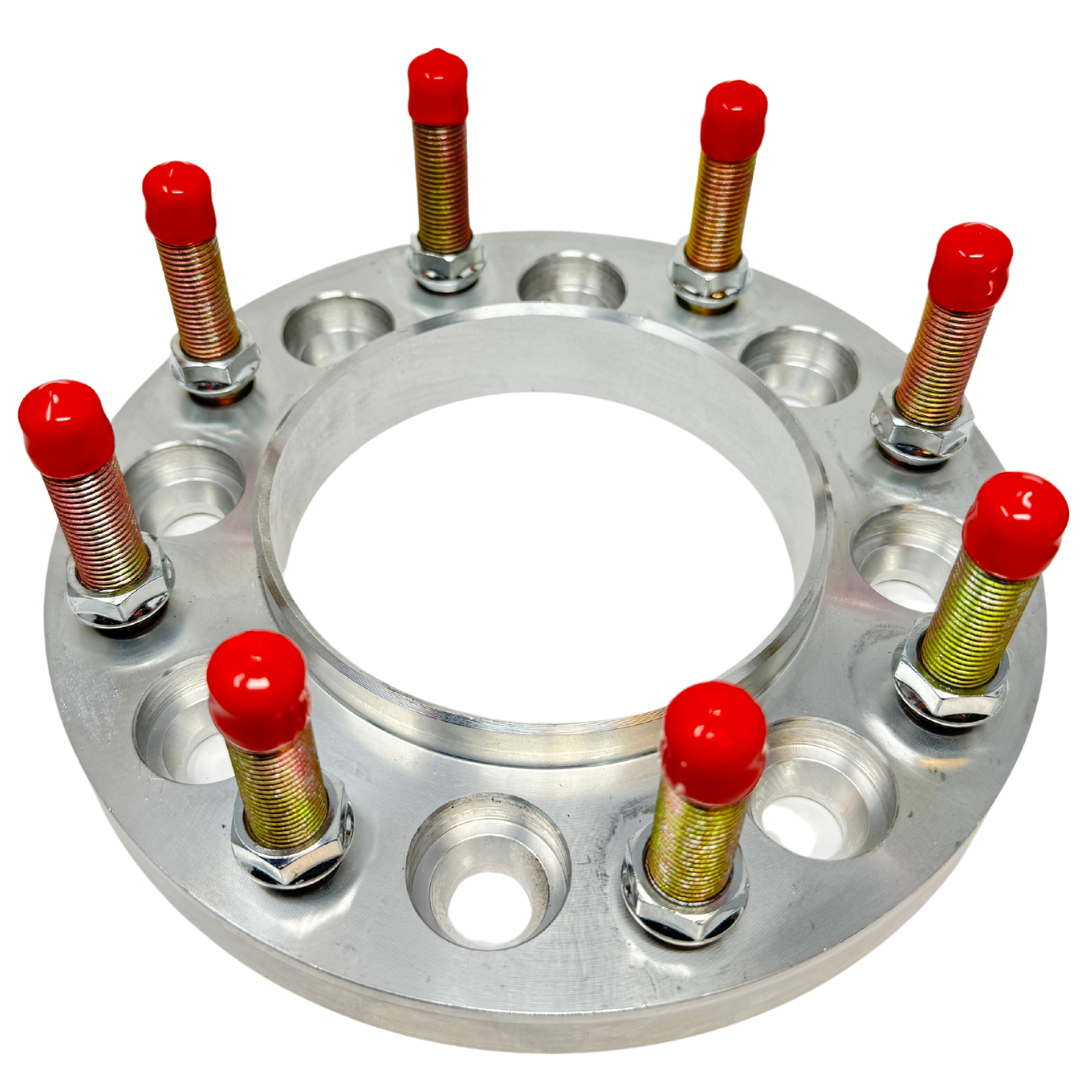 1” Inch Thick 8x6.5 To 8x180 Wheel Adapters Hub Centric Custom USA Made (25mm) For 8 Lug Chevy Silverado GMC Sierra + More | Use 2012 & Newer 8x180 Wheels On 2011 Older 8x6.5 or (8x165.1) Trucks | 116.7 Bore & 124.1 Lip | 14x1.5 Studs & Lugs Included