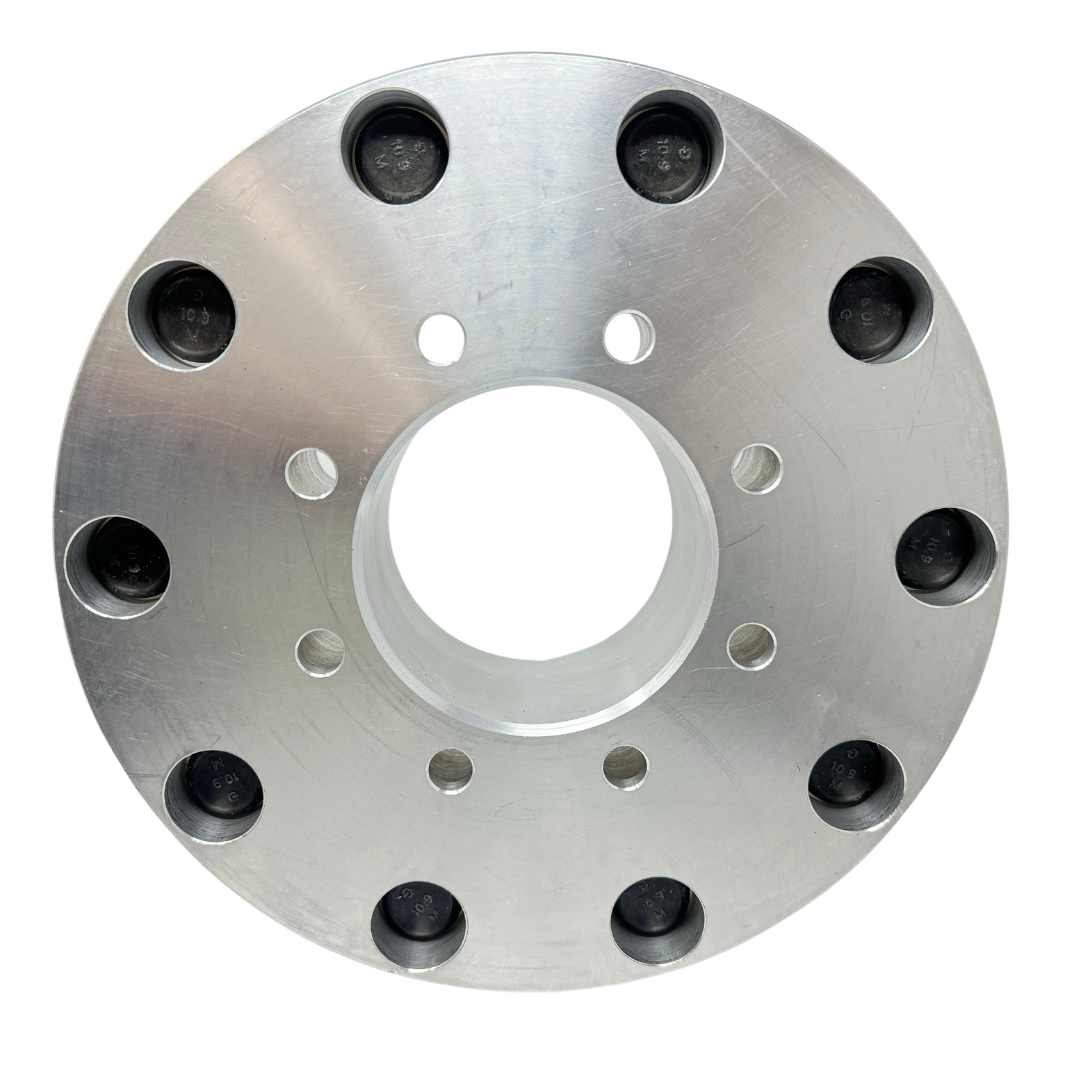 8x6.5 To 10x285 Ford Hub Centric Wheel Adapters Allow 1981-1998 Ford F-250 F-350 Trucks With 8x6.5 Bolt Pattern To Use 10x285 Semi Truck Wheels | 124mm Bore To 220mm Centering Lip | 9/16"-18 or 1/2"-20 Open End Lug Nuts Included.