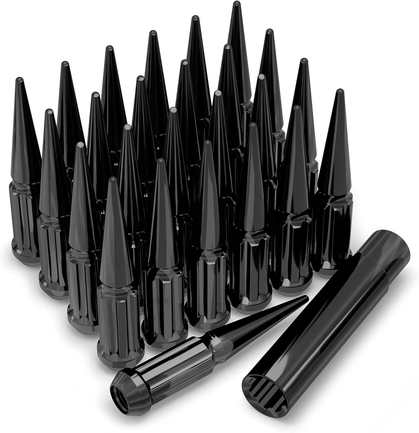 20 Spike Spline Lug Nuts 9/16-18 Thread 4.5