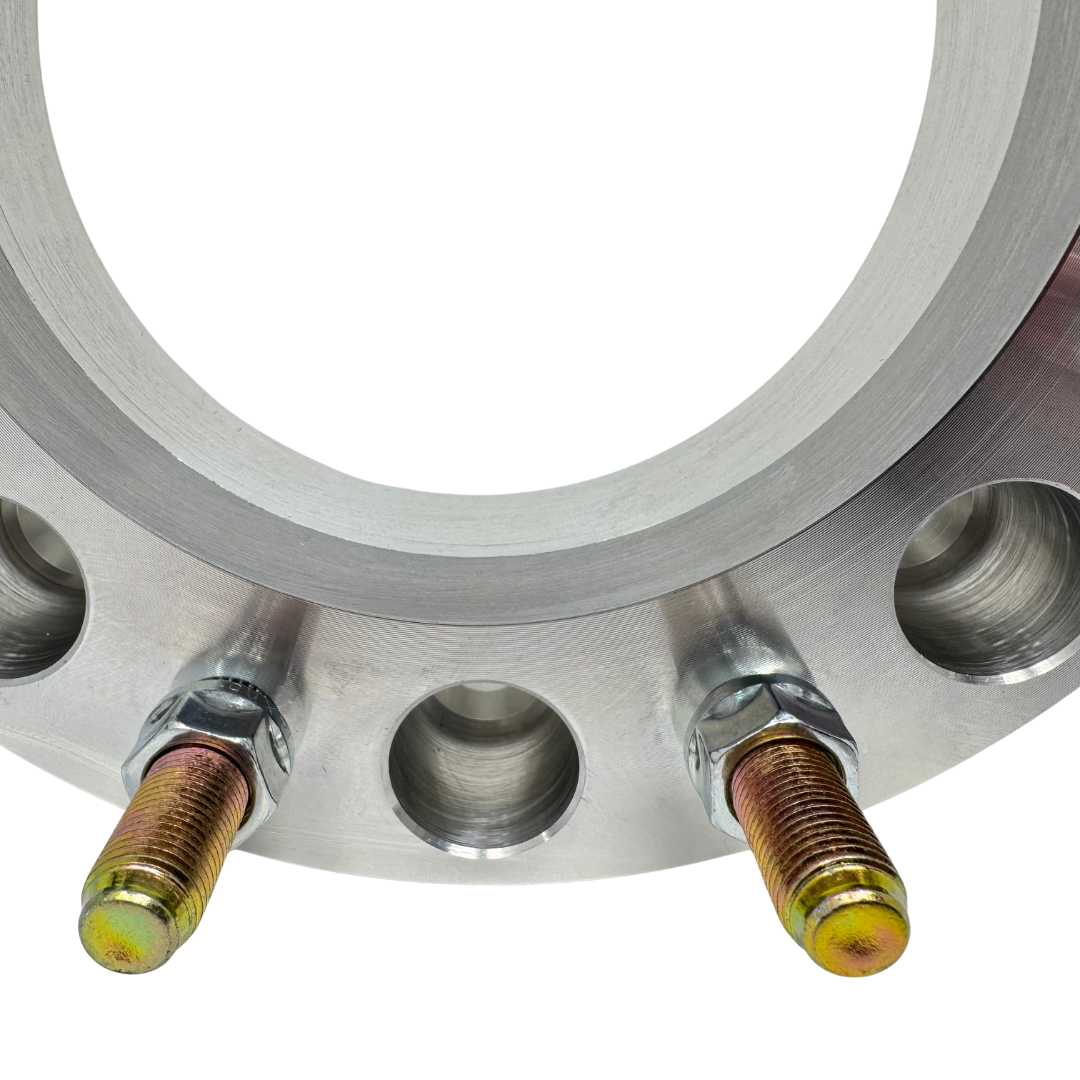 Ford F-350 Dually 8x200 Hub Centric Wheel Spacers Super Duty OEM 142mm Center Bore With Custom Steel Ring For Wheel Centering Safety | 14x1.5 Made In The USA | Dually 2005 & Newer F-350 Models