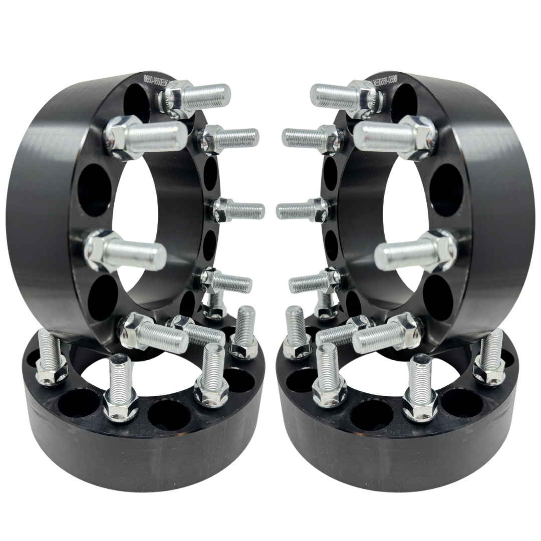 Dodge & Ram 8X6.5 (8X165.1) Lugcentric Wheel Spacers 2" Inch | 9/16-18 Studs and Lug Nuts For 2011 & Older Dodge / Ram