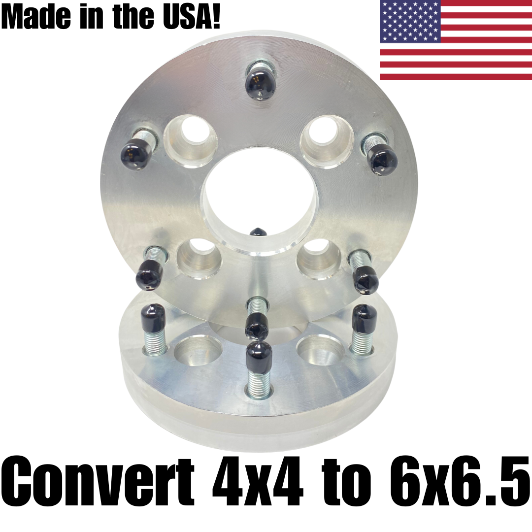 4x4 To 6x5.5 Golf Cart Wheel Adapters 1" Inch (25mm) Thick 1/2"-20 Upgraded Studs & Lug Nuts | Fits All 4x4 Bolt Pattern Carts EZ GO, Club Car, Yamaha, ICON, Star EV, Polaris GEM Car, Garia + Free Anti-Theft Wheel Lugs! 4x101.6 to 6x139.7 4 To 6 Lug