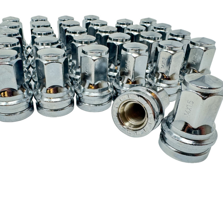 Ford F-250 F-350 Super Duty OEM Replacement Closed End Lug Nuts Flat Seat Chrome Lugs Fits 2003 & Newer Models Aluminum Wheels F250 F350 & Excursion 14x1.5