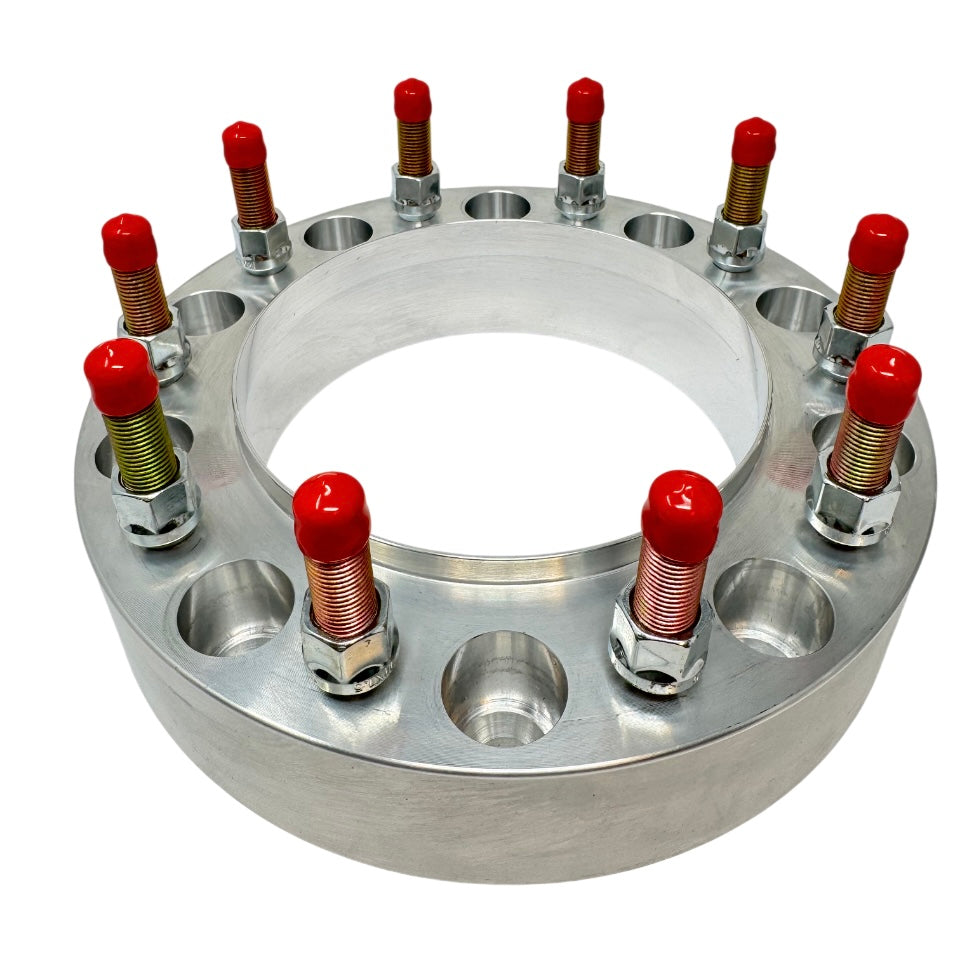 10x225 Hub Centric Wheel Spacer USA Made FORD 1" Inch Through 4” Inch Thick For 2005+ Ford F-450, F-550 | 170.1mm OEM Spec Hub Bore & “SafeFit” Wheel Centering Lip | 14x1.5 Studs & 14x1.5 Lug Nuts Included USA Lifetime Warranty!