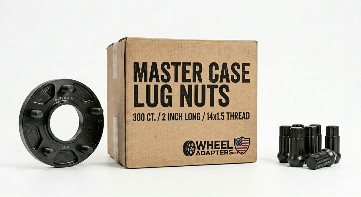 Black Spline 14x1.5 Lug Nuts With Security Key | Heavy Duty Lug Nut, Conical / Taper / Cone Seat , Set Of 40, 32, 24, 20, 16 Or Master Case Of 300 Wholesale Direct Lugs